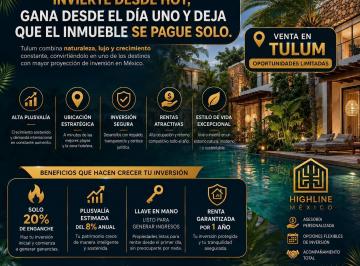 Departamento · 93m² · 2 Recámaras · 1 Estacionamiento · Departamento en Venta en Tulum 2 Habitaciones con Rooftop, Spa, Alberca