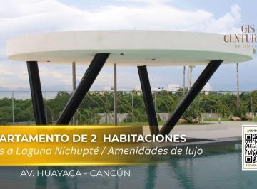Departamento · 107m² · 2 Recámaras · 1 Estacionamiento · Departamento de 2 Habitaciones de Lujo con Vistas Increíbles en Cancún | con Alberca