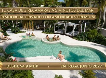 Casa · 192m² · 4 Recámaras · 2 Estacionamientos · Casa 4 Habitaciones /residencial Privado/ Entrega Julio 2027/ Amenidades Premium/ 5 Minutos del Mar!