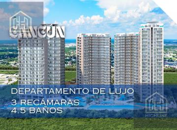 Departamento · 162m² · 3 Recámaras · Departamento de Lujo en Cancún | Vista a La Zona Hotelera | Amenidades de Lujo