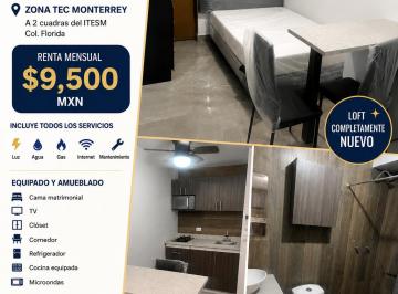 Departamento Renta de 1 habitación · Ultimo Lofts en Renta – Zona Tec Monterrey