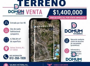 Terreno / Lote · 4706m² · Terreno en Venta Salinas Victoria Oportunidad de Inversión