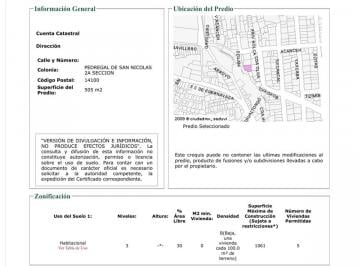 Terreno / Lote , Tlalpan · Terreno 505 m² H3/30, 5 Viviendas, 1,061 m² Construcción, Pedregal de San Nicolas | Desarrolladores.