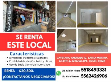 Local comercial de 1 habitación, Iztapalapa · Local Comercial en Renta