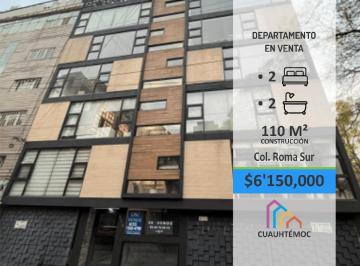 Departamento · 110m² · 2 Recámaras · Departamento en Venta en Roma Sur