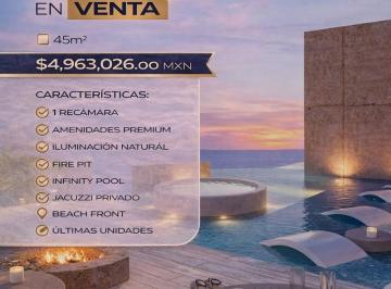 Departamento · 45m² · 1 Recámara · 1 Estacionamiento · Estudio Frente Al Mar en Venta 45 m | Puerto Morelos