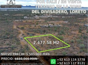 Terreno / Lote 2477m² Venta El Divisadero · Terreno en El Divisadero