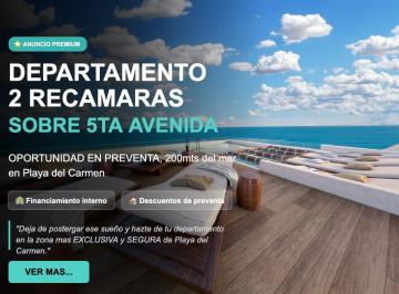 Departamento · 66m² · 2 Recámaras · Departamento Sobre 5ta Av en Venta, Playa del Carmen, 200 m del Mar
