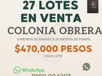 Terreno / Lote , Mérida · Lotes de Terreno en Colonia Obrera