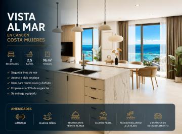 Departamento · 96m² · 2 Recámaras · 1 Estacionamiento · Departamento 2 Recámaras | Costa Mujeres | Vista Al Mar | Club de Playa Privado