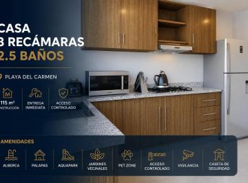 Casa · 115m² · 3 Recámaras · 2 Estacionamientos · Casa 3 Recámaras | Playa del Carmen | a 9 Min de La Playa | 10 Albercas Amenidades