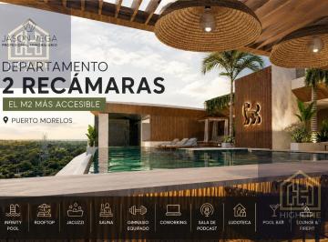 Casa · 83m² · 2 Recámaras · 1 Estacionamiento · Departamento 2 Recámaras | Puerto Morelos | Financiamiento a Meses Sin Intereses | con Infinity Pool