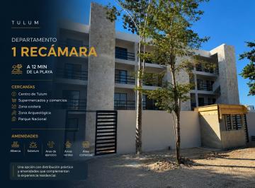 Departamento · 40m² · 1 Recámara · 1 Estacionamiento · Departamento de 1 Recamara en Tulum Centro a 12 Min de La Playa | Entrega Inmediata| Acepta Credito