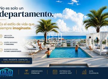 Departamento · 40m² · 1 Recámara · 1 Estacionamiento · Departamento en Venta de 1 Recamara en Playa del Carmen, Alberca, Rooft