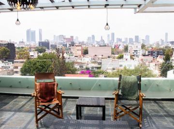 Departamento de 1 habitación, Cuauhtémoc · Vista Panorámica: Penthouse en Renta en Roma Sur - Amueblado y Listo Para Entrar!