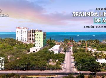Departamento · 118m² · 2 Recámaras · 1 Estacionamiento · Departamento en Cancún de 2 Recamaras Segunda Linea de Mar | Club de Playa Privado