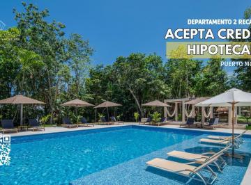 Departamento · 88m² · 2 Recámaras · 1 Estacionamiento · Departamento de 2 Recamaras en Puerto Morelos | Alberca y Cancha de Tenis | Precio Oportunidad