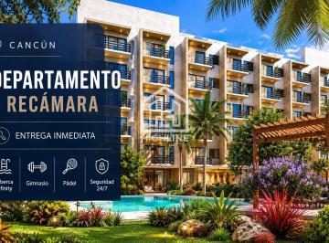 Departamento · 58m² · 1 Recámara · 1 Estacionamiento · Departamento en Cancún de 1 Recamara con Financiamiento a 15 Años| Zona de Plusvalía| Rooftop| Gym