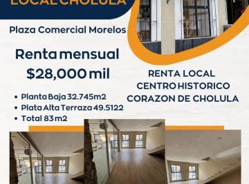 Local comercial de 4 habitaciones, San Pedro Cholula · Renta Local Comercial Cholula Centro Zona Turistica