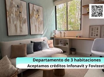 Departamento · 80m² · 3 Recámaras · 1 Estacionamiento · Departamento en Venta en Cancun de 3 Habitaciones con Amenidades Familiares