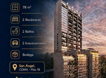 Departamento de 2 habitaciones, Alvaro Obregón · oportunidad¡Traspaso Preventa Encore San Angel