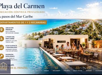 Departamento · 105m² · 2 Recámaras · 2 Estacionamientos · Departamento 1 y 2 Recamras en Venta Playa del Carmen Cerca Al Mar