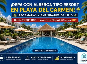 Departamento · 84m² · 2 Recámaras · 1 Estacionamiento · Departamento 2 Recámaras en Playa del Carmen | Ideal Para Inversión