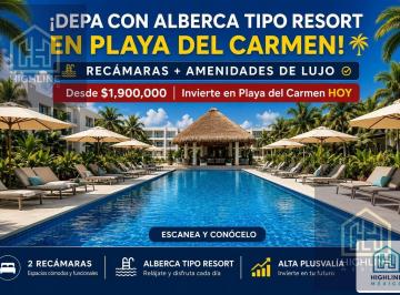 Departamento · 84m² · 2 Recámaras · 1 Estacionamiento · Departamento 2 Recámaras en Playa del Carmen | Ideal Para Inversión