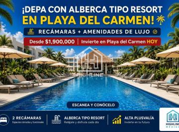 Departamento · 84m² · 2 Recámaras · 1 Estacionamiento · Departamento 2 Recámaras en Playa del Carmen | Ideal Para Inversión