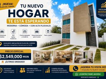 Departamento · 97m² · 3 Recámaras · 2 Estacionamientos · Casa en Venta de 3 Recamaras en Playa del Carmen