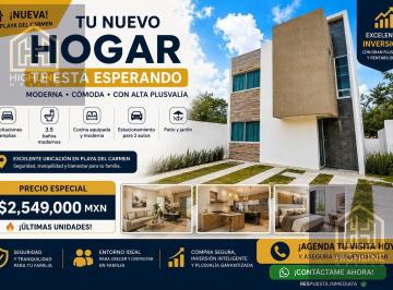 Departamento · 97m² · 3 Recámaras · 2 Estacionamientos · Casa en Venta de 3 Recamaras en Playa del Carmen