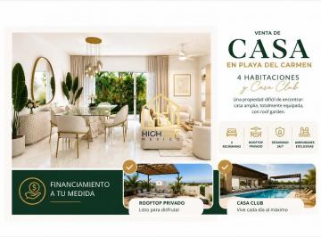 Casa · 192m² · 4 Recámaras · Venta de Casa en Playa del Carmen 4 Habitaciones y Casa Club