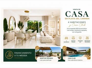 Casa · 192m² · 4 Recámaras · Venta de Casa en Playa del Carmen 4 Habitaciones y Casa Club