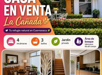 Casa de 4 habitaciones, Cuernavaca · Casa con 248 m² de Terreno y 4 Recámaras en Venta, La Cañada