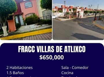 Casa de 2 habitaciones, San Andrés Cholula · Venta de Casa en Fracc Villas de Atlixco, Puebla.