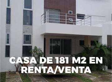 Casa · 181m² · 4 Recámaras · 2 Estacionamientos · Casa en Renta/venta de 181 m² en Residencial Aqua - Cancún