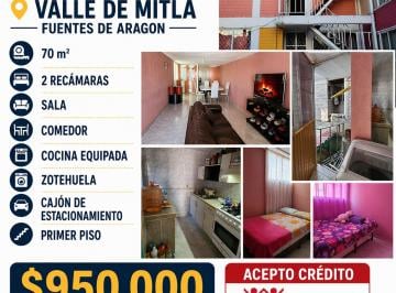 Departamento de 2 habitaciones, Ecatepec de Morelos · Departamento Grande en Fuentes de Aragon