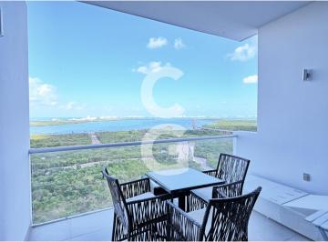 Departamento · 142m² · 3 Recámaras · 2 Estacionamientos · Departamento en Renta en Cancún en Malecón Américas con Terraza y Vista a Laguna Nichupté