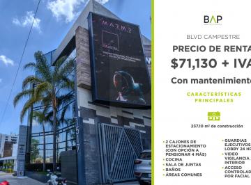 Oficina , León · Oficina Disponible en Renta en Lomas del Campestre. Cuenta con 237 m² de Superficie Construida.