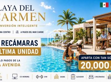 Departamento · 78m² · 2 Recámaras · 2 Estacionamientos · Estudios y Departamentos en Venta Centro de Playa del Carmen