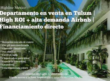 Departamento · 60m² · 2 Recámaras · 1 Estacionamiento · Departamento en Venta en Tulum | Roi Premium Alta Demanda Airbnb y Financiamiento Directo.