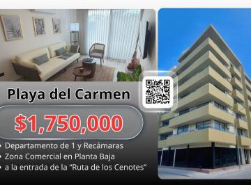 Departamento · 55m² · 1 Recámara · 1 Estacionamiento · Departamento en Venta Ubicado en Playa del Carmen a 5 Minutos del Mar