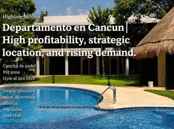 Departamento · 57m² · 1 Recámara · 1 Estacionamiento · Departamento Tipo Loft en Cancún. Zona Sur, Area de Mayor Conectividad| Financiamiento Sin Bancos