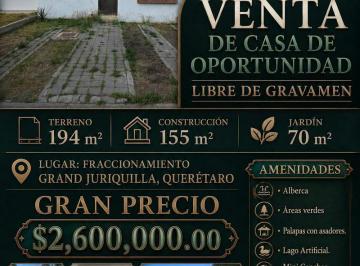 Casa · 155m² · 3 Recámaras · 2 Estacionamientos · Venta de Casa Fraccionamiento Grand Juriquilla, Queretaro.