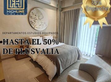 Departamento · 57m² · 1 Recámara · 2 Estacionamientos · Departamento Estudio en Venta Equipado en Cancun con Financiamiento en Zona Sur