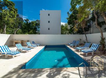 Departamento · 101m² · 2 Recámaras · 2 Estacionamientos · Departamento en Tulum 2 Recamaras, Planta Baja con Terraza y Alberca Privada, a 15 Min de La Playa