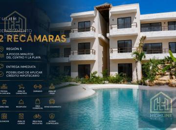 Departamento · 95m² · 2 Recámaras · 1 Estacionamiento · Departamento de 2 Recámaras en Tulum a 10 Min de La Playa |gym |entrega Inmediata/ |aplica Credito