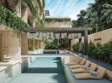 Departamento · 45m² · 1 Recámara · 1 Estacionamiento · Departamento en Venta Tipo Estudio en Tulum a Pocos Minutos de La Playa | Rooftop y Alberca