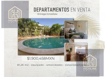Departamento · 81m² · 3 Recámaras · 1 Estacionamiento · Oferta Inigualable en Playa del Carmen 3 Recamaras - Entrega Inmediata