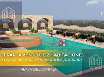 Departamento · 99ha · 2 Recámaras · 1 Estacionamiento · Departamento en Venta de 2 Recámaras en Playa del Carmen a m de La Playa | Alberca y Gimnasio